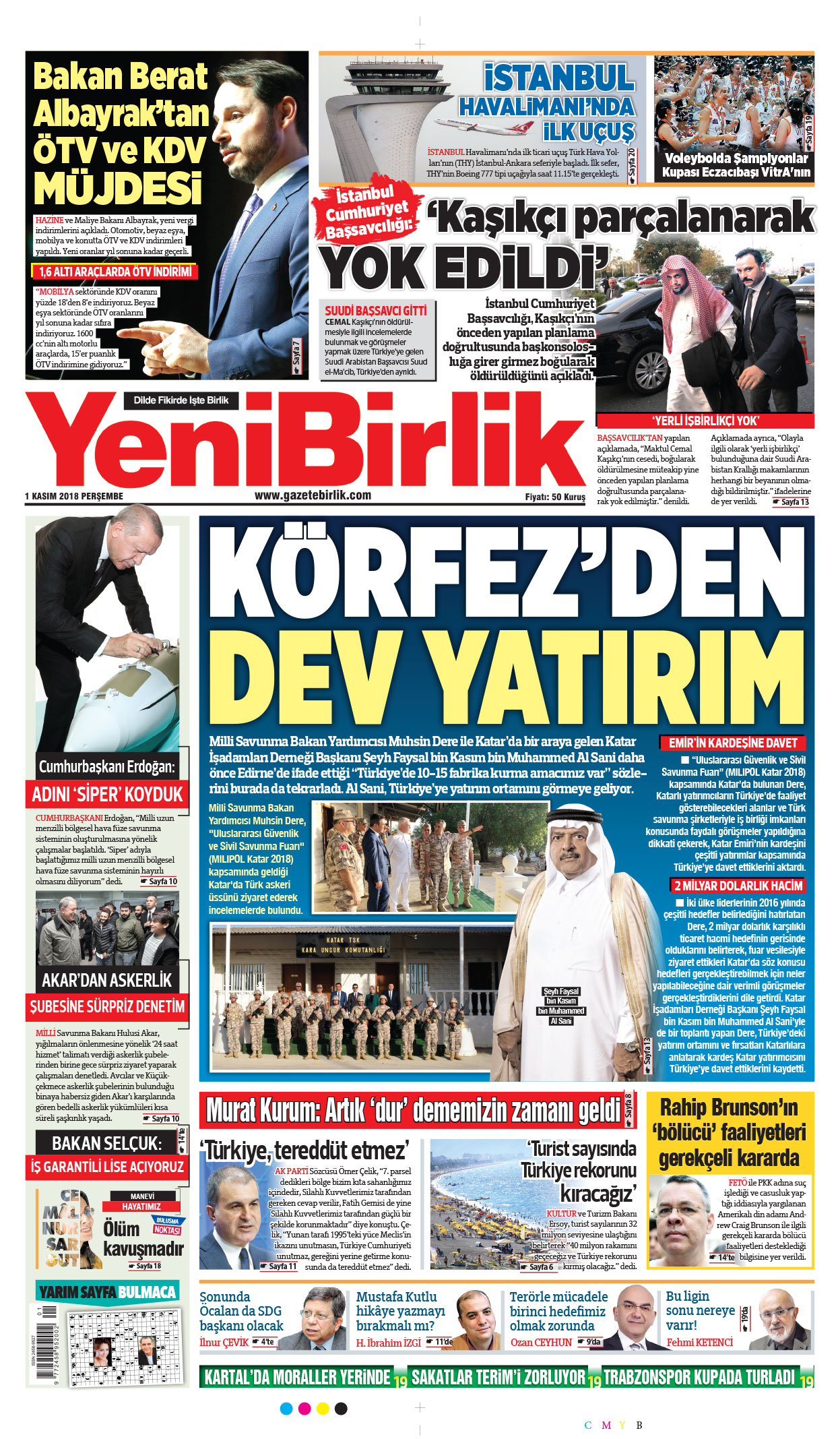 https://www.gazetebirlik.com/01 Kasım 2018