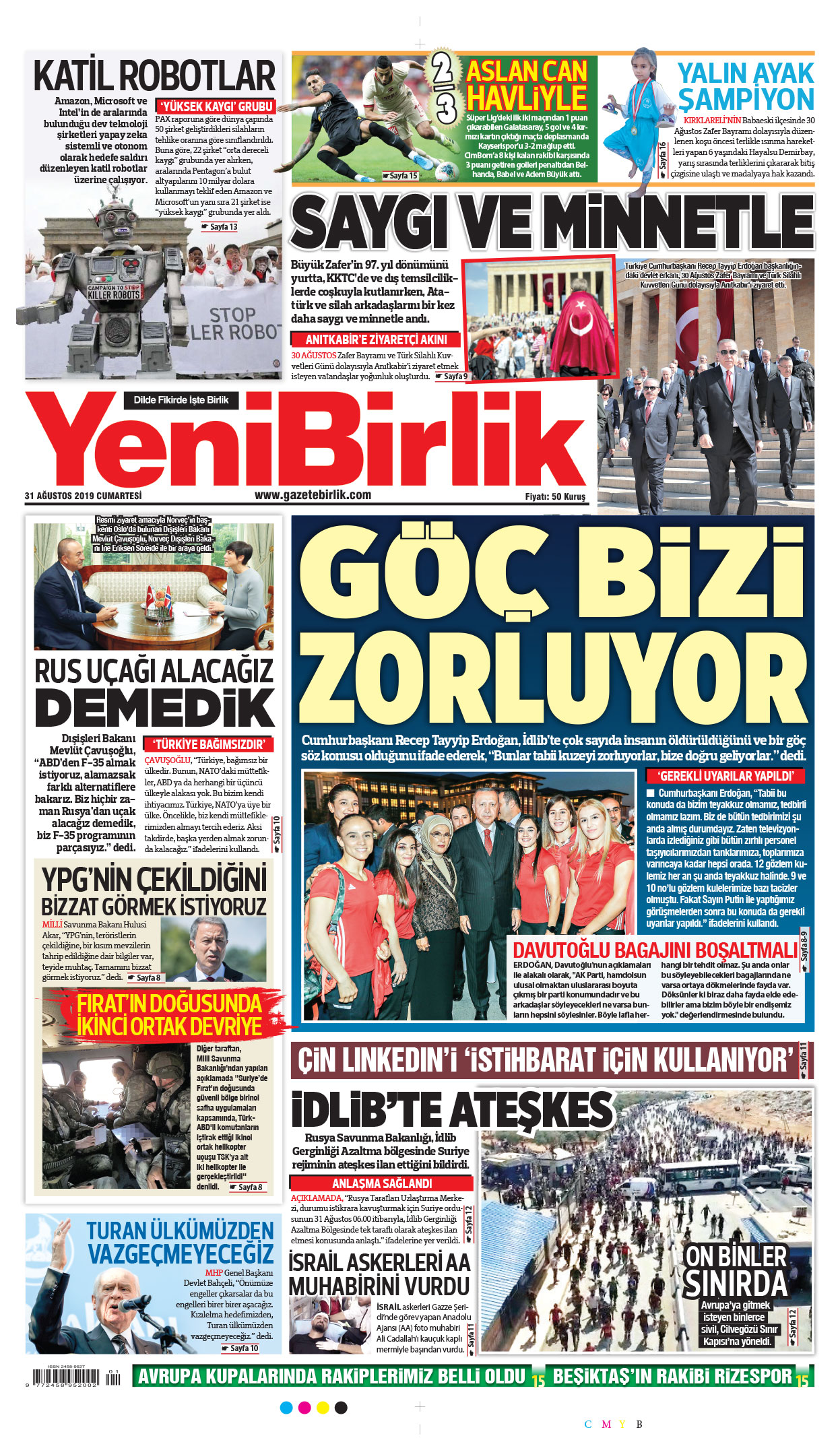 https://www.gazetebirlik.com/31 Ağustos 2019