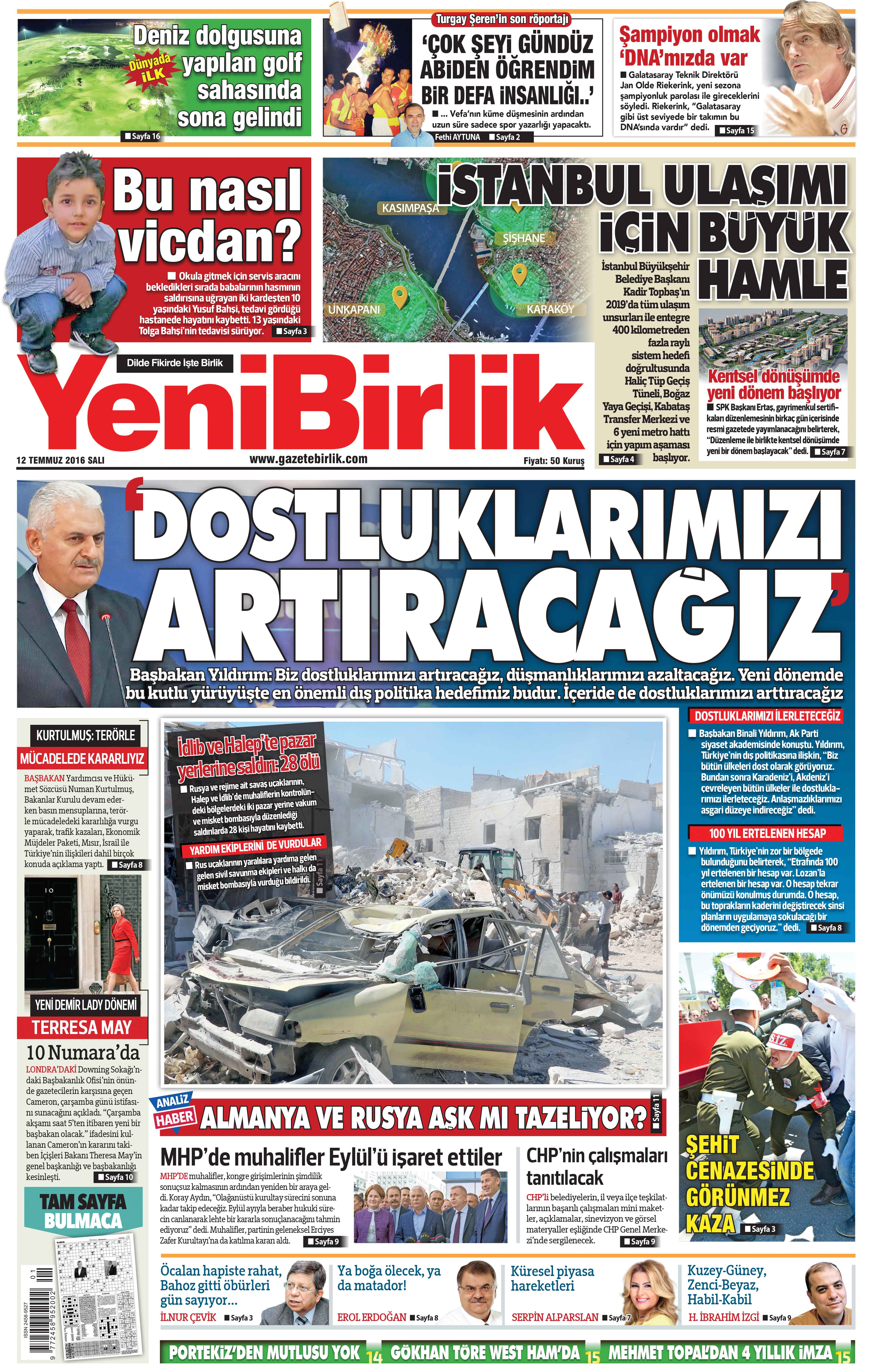 https://www.gazetebirlik.com/12 Temmuz 2016