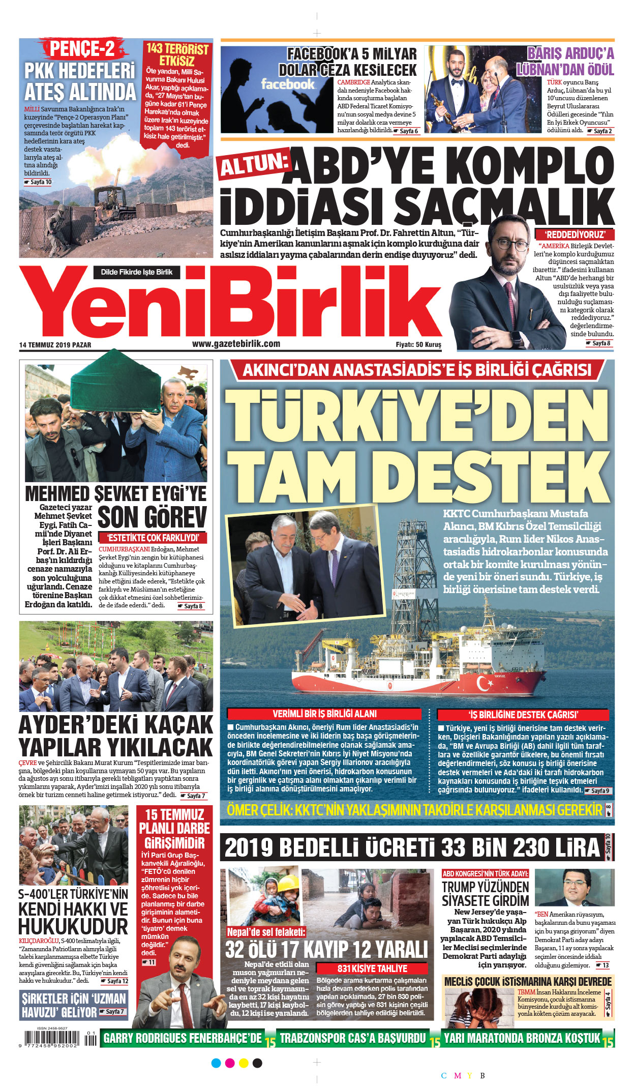 https://www.gazetebirlik.com/14 Temmuz 2019