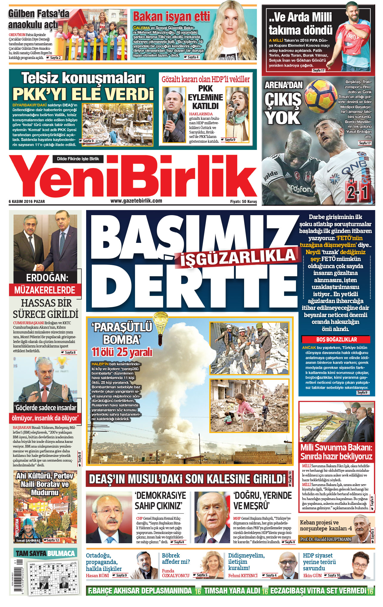 https://www.gazetebirlik.com/6 Kasım 2016