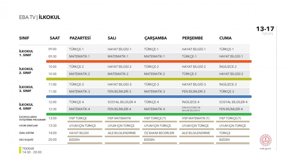 EBA TV 13 Nisan Pazartesi lise ders programı