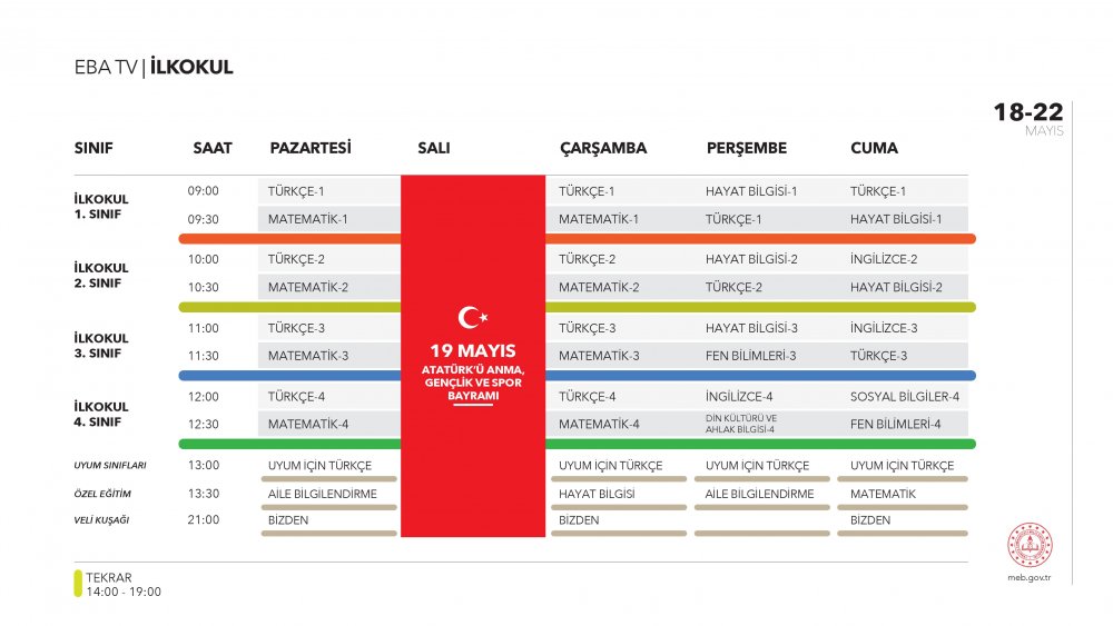 EBA TV 18 Mayıs Pazartesi lise ders programı