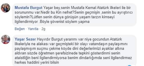 yaşar sezer atatürk paylaşımı