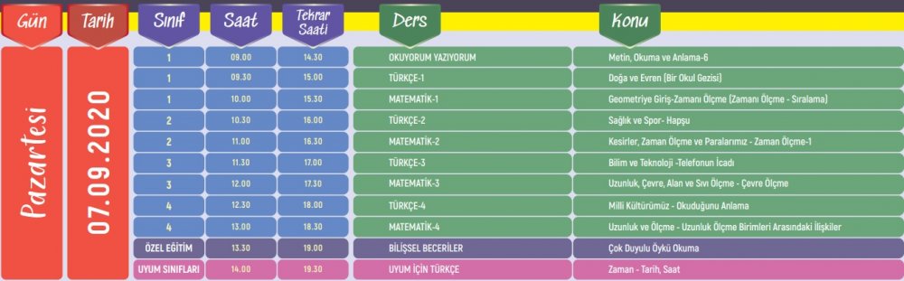 EBA TV 30 Eylül Çarşamba lise ders programı