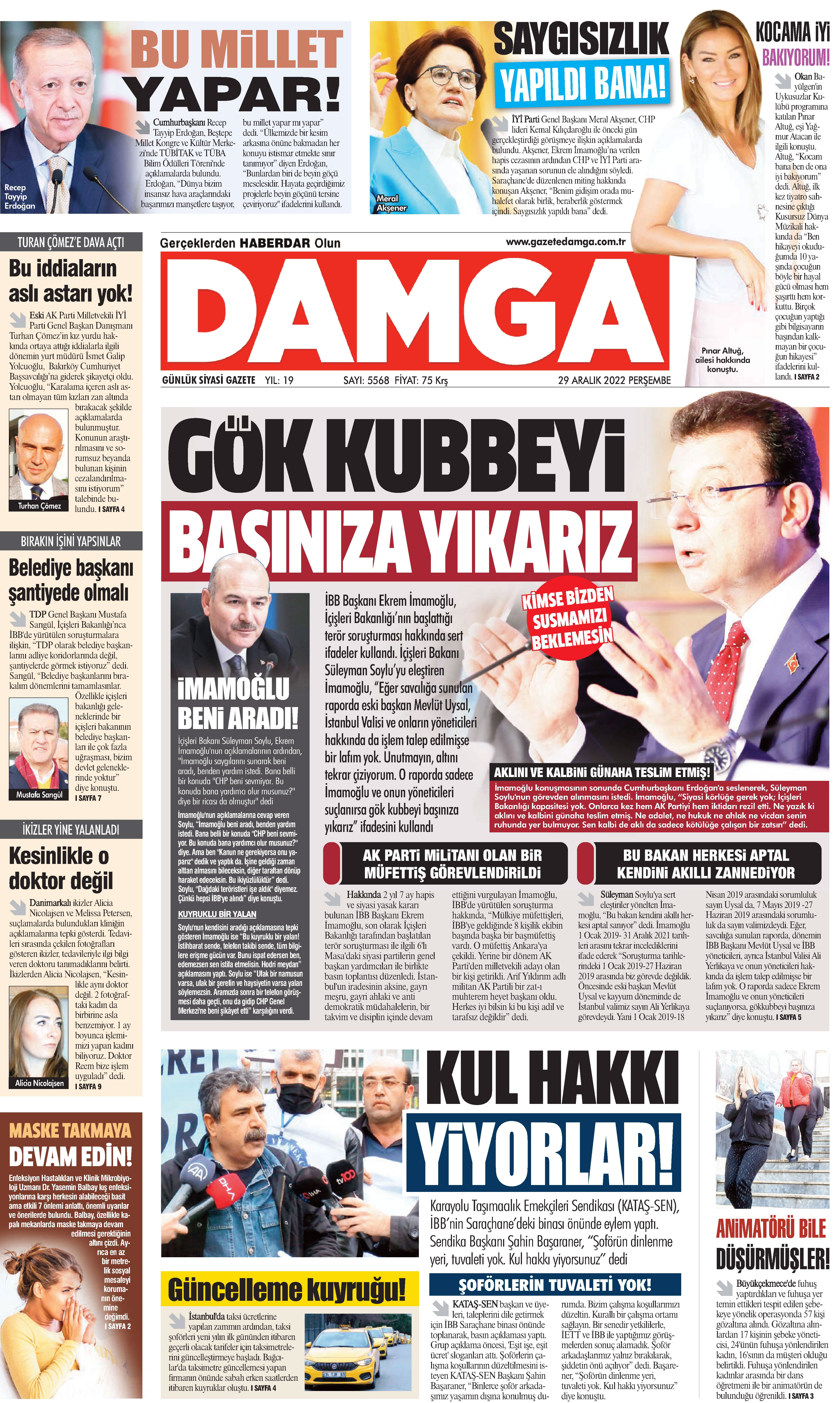 damga gazetesi 29 aralık 2022