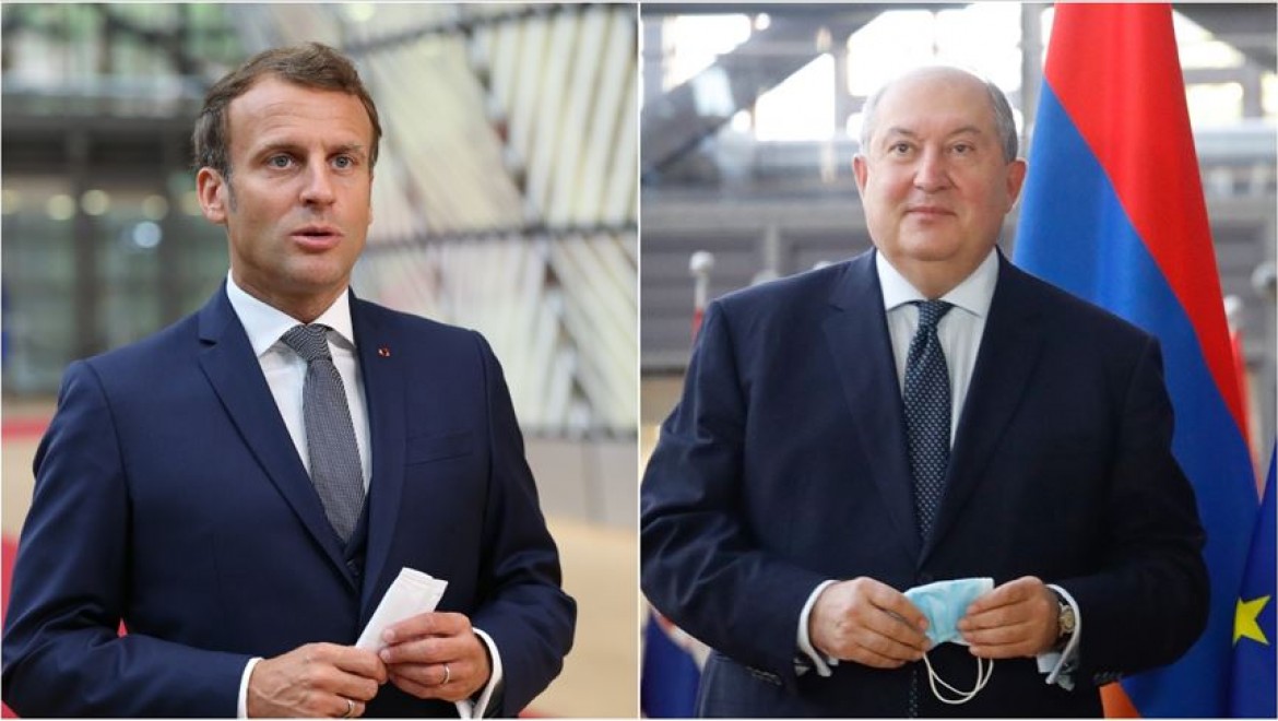 Macron Paris'te Ermenistan Cumhurbaşkanı Sarkisyan ile görüştü