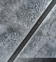 Kırklareli'nde "beyaza bürünen" Istranca Ormanları havadan görüntülendi