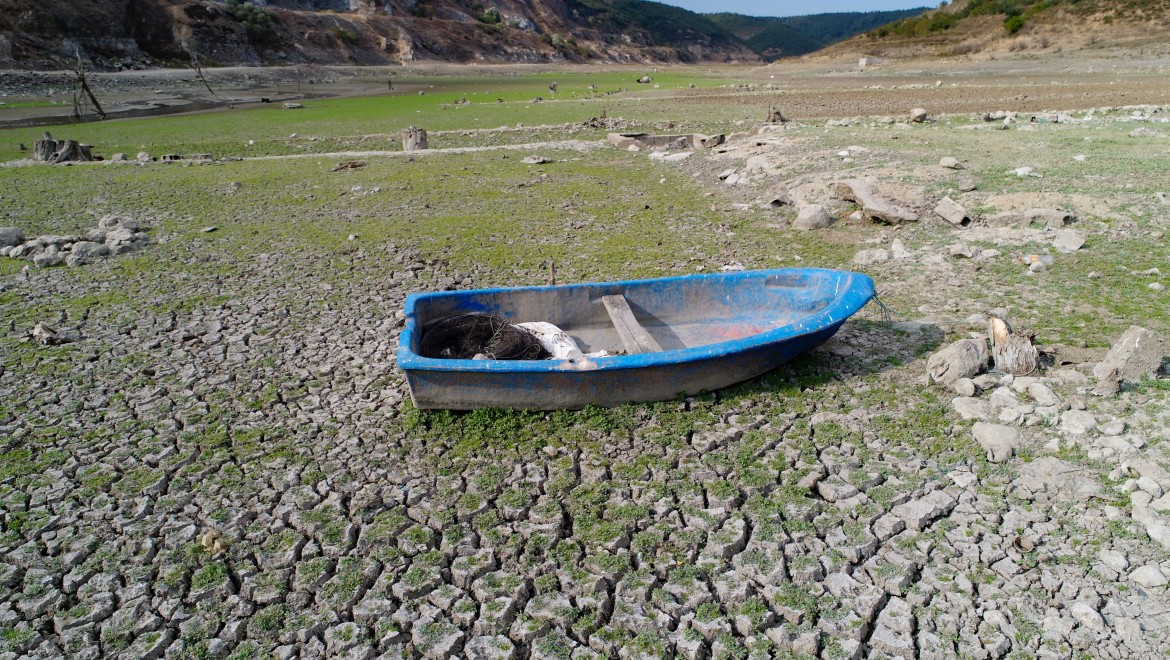 Sazlıdere Barajı'nda korkutan görüntü