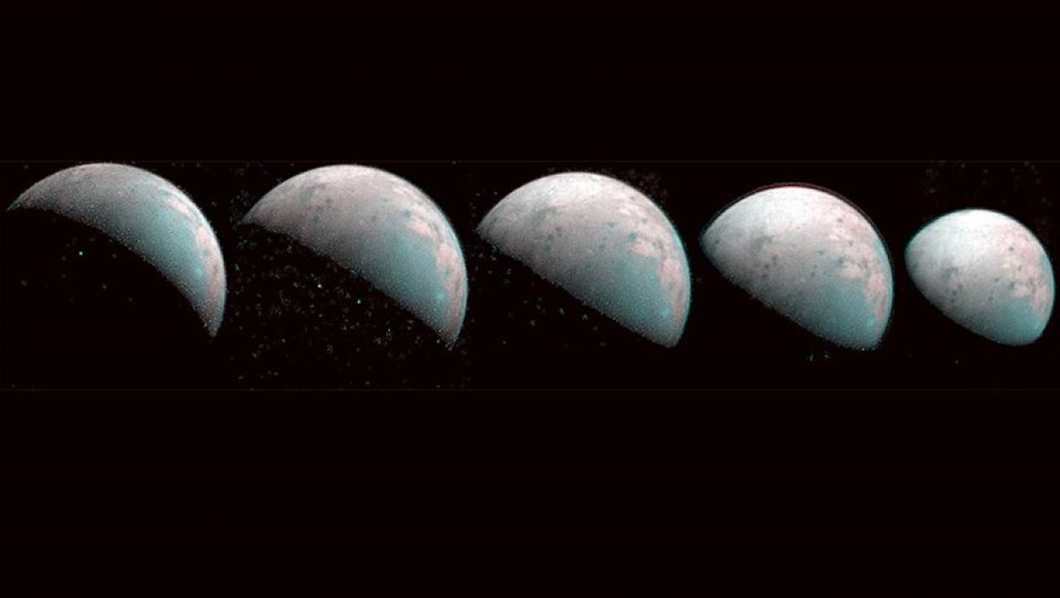 Jüpiter'in uydusu Ganymede'in kuzey kutbunun görüntüleri paylaşıldı