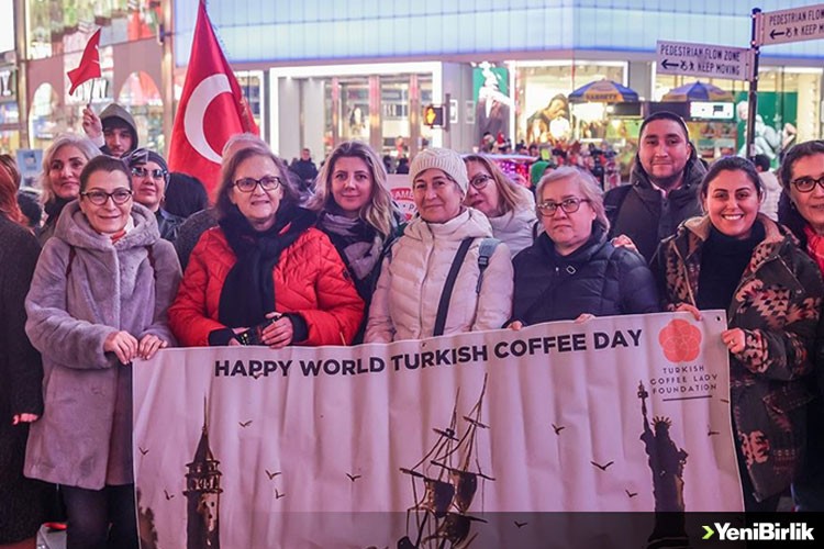 New York'taki Times Meydanı'nda Dünya Türk Kahvesi Günü kutlaması