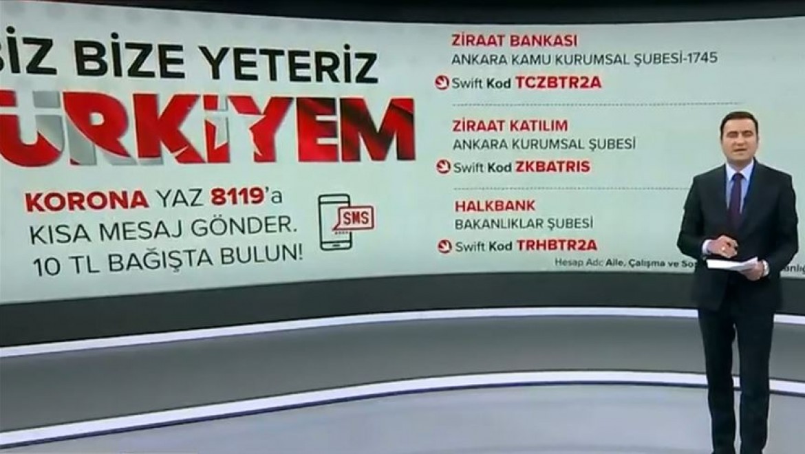 Milli Dayanışma Kampanyası'na TRT canlı yayınında destek