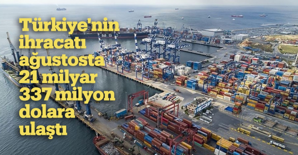 Türkiye'nin ihracatı ağustosta 21 milyar 337 milyon dolara ulaştı
