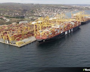 Dev konteyner gemisi 'MSC Gülsün' Tekirdağ'dan Barselona'ya hareket etti