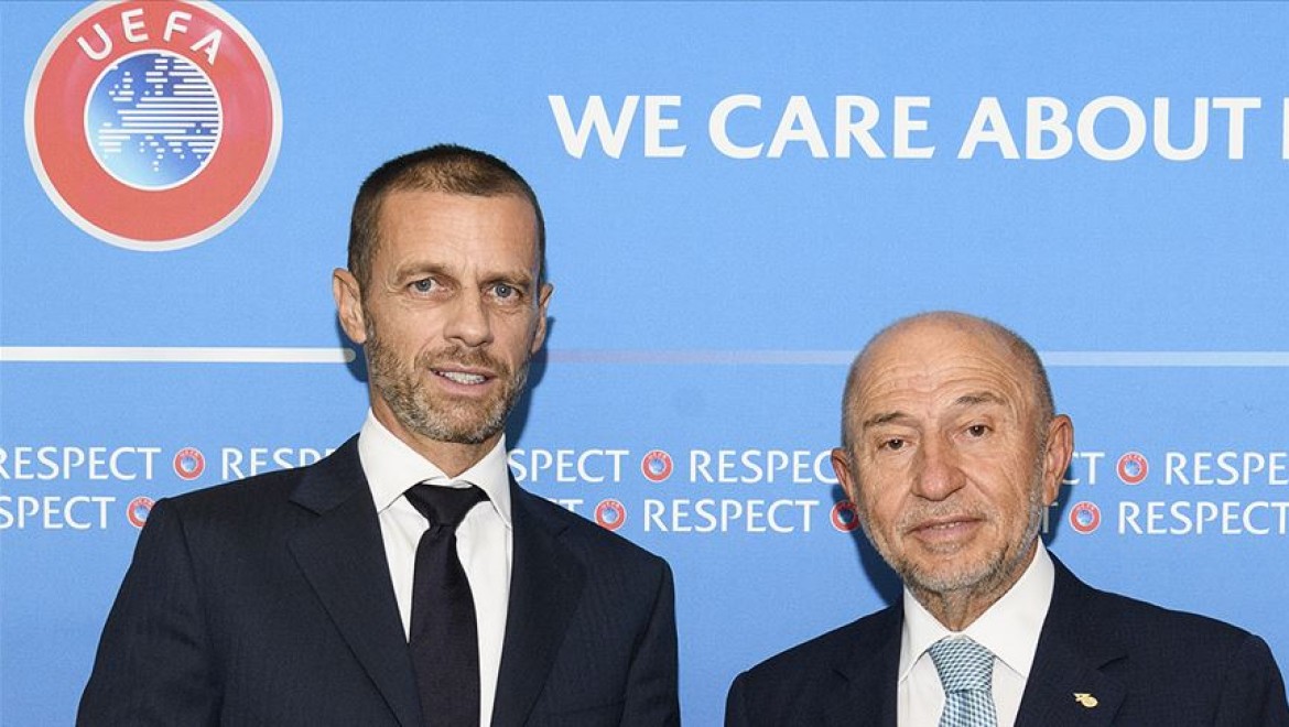Nihat Özdemir UEFA Başkanı Ceferin ile bir araya geldi