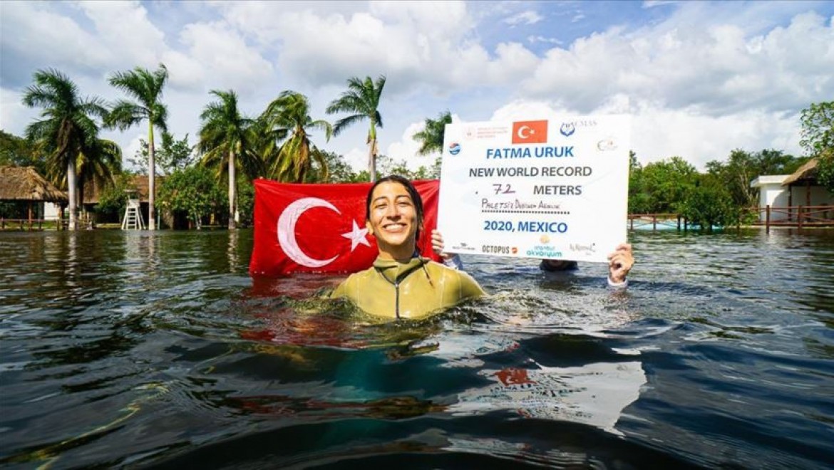 Serbest dalışçı Fatma Uruk'tan 3 günde 3 dünya rekoru