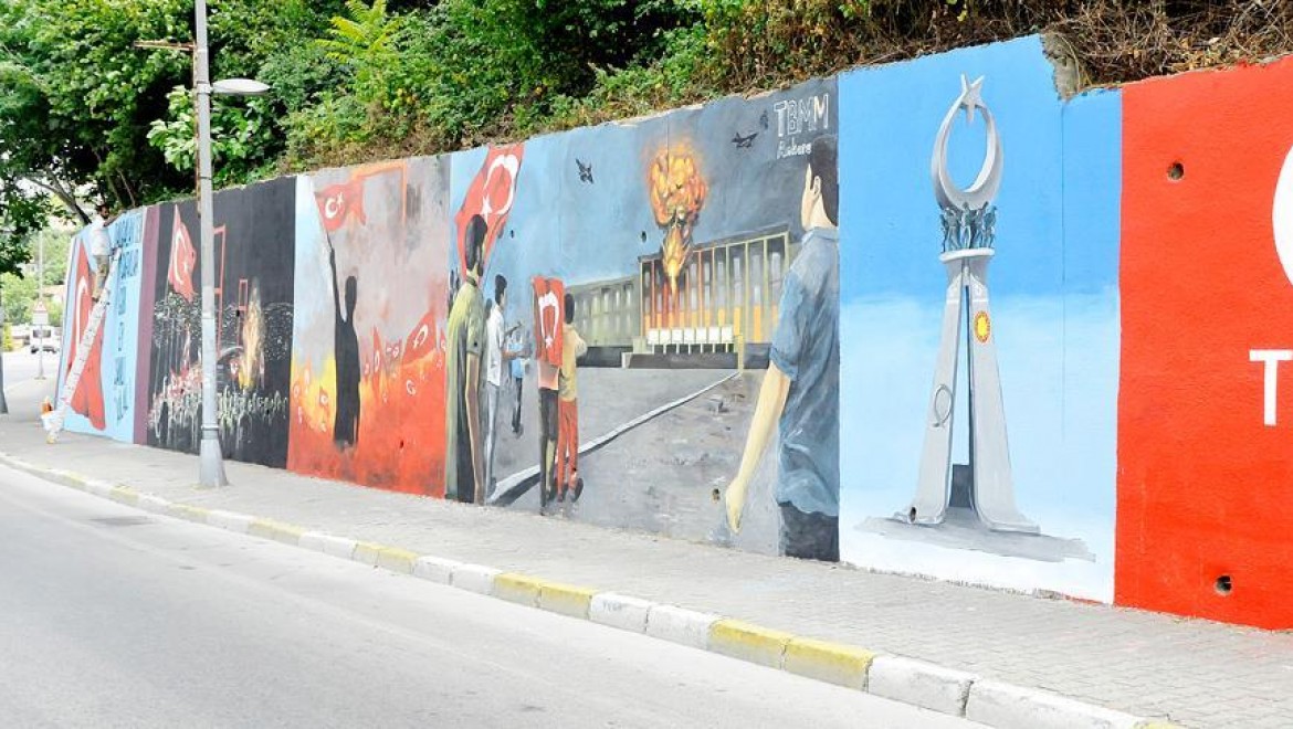 Beykoz'da Duvarlara '15 Temmuz' Resmedildi