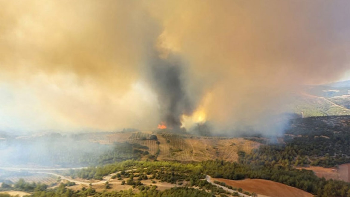 Manisa'da orman yangınına müdahale sürüyor