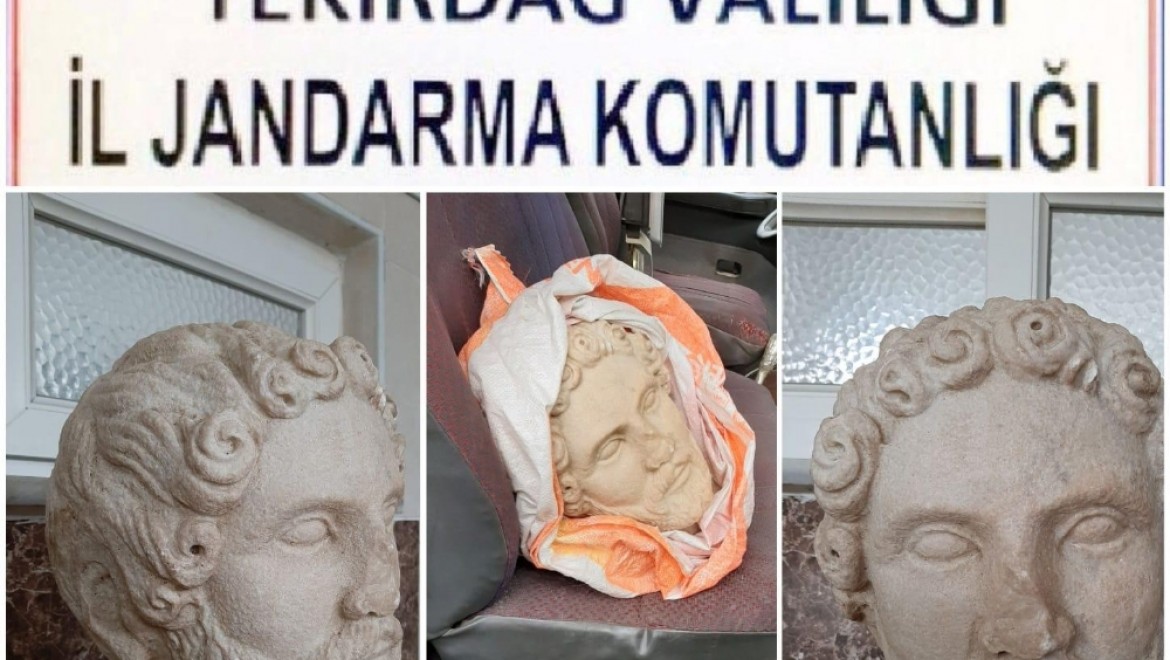Tekirdağ'da Roma dönemine ait heykel başı ele geçirildi: 8 gözaltı
