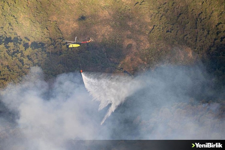 20 helikopter ve 14 uçakla Marmaris'teki yangına müdahale ediliyor