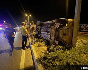 Düzce'de polis ekipleri kaza yapan aracın sürücüsünü uzun süre aradı