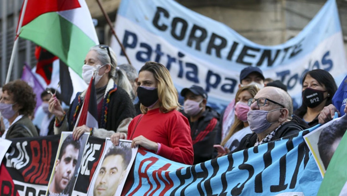 Arjantin'de Filistinli tutuklularla dayanışma, İsrail'i protesto gösterisi düzenlendi