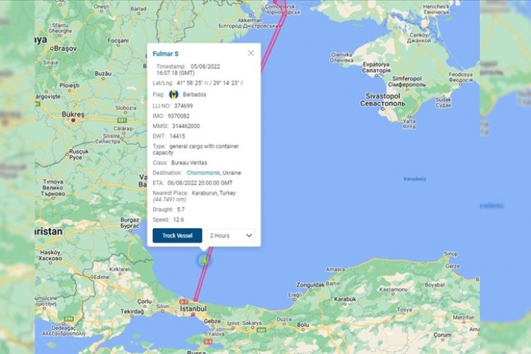 Türk sahipli FULMAR S gemisinin, Ukrayna'ya doğru seyri başladı