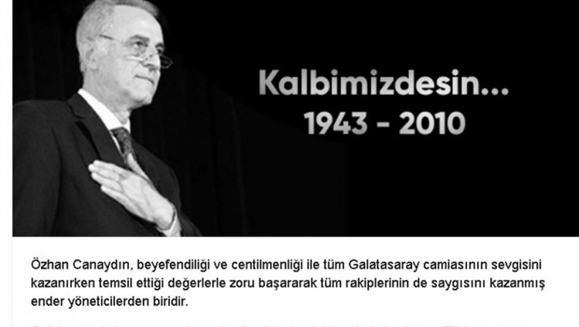 Galatasaray'dan Özhan Canaydın İçin Anma Mesajı