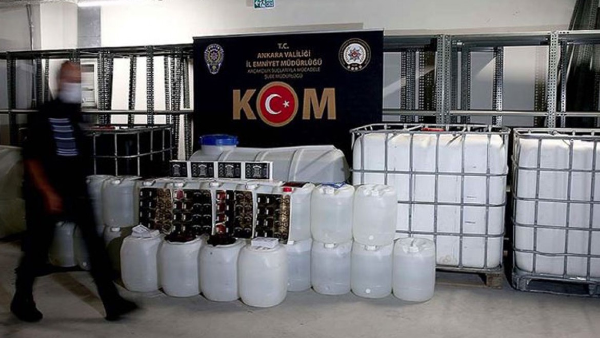 Ankara'da yılbaşından bu yana 58 bin litre sahte ve kaçak alkollü içecek ele geçirildi