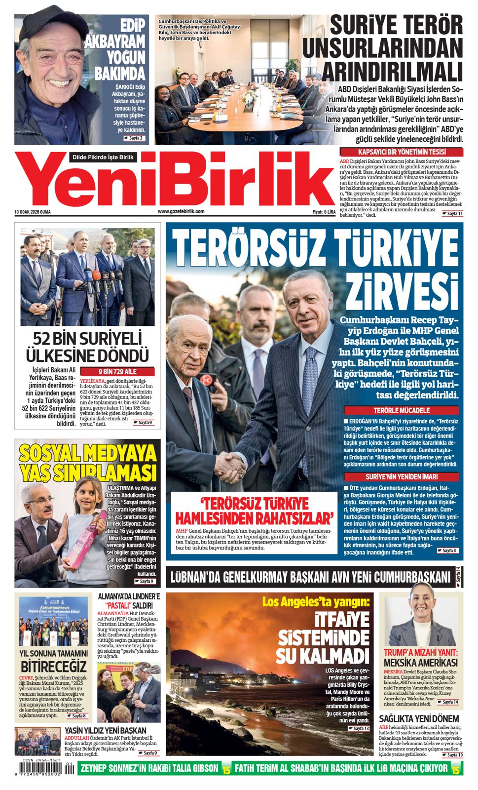 https://www.gazetebirlik.com/Yeni Birlik Gazetesi | 10 Ocak 2025