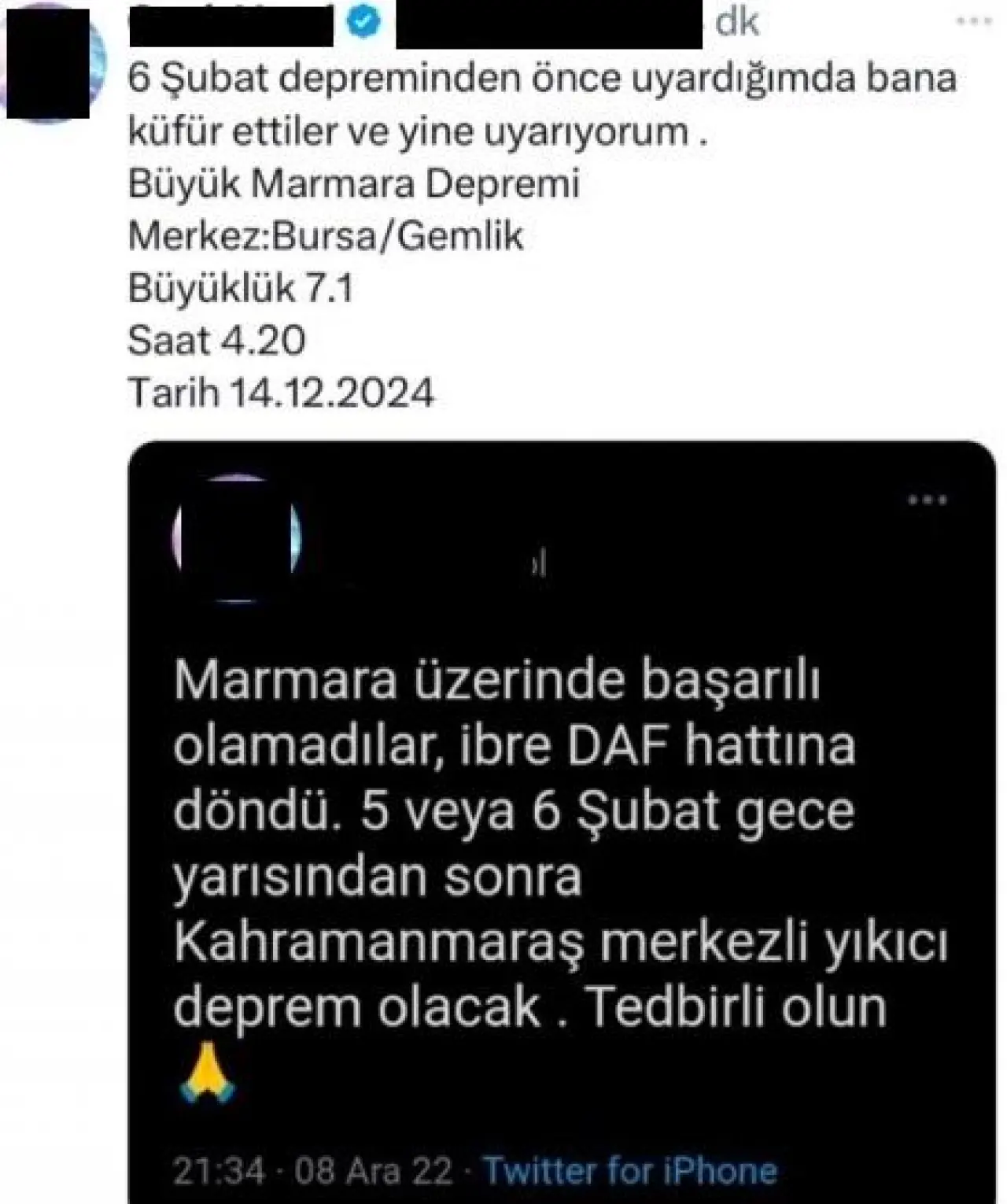 Bu gece deprem olacak mı? Bu gece İstanbul'da, Bursa'da Marmara Bölgesi'nde 7.1 büyüklüğünde deprem olacağı iddiası nedir?