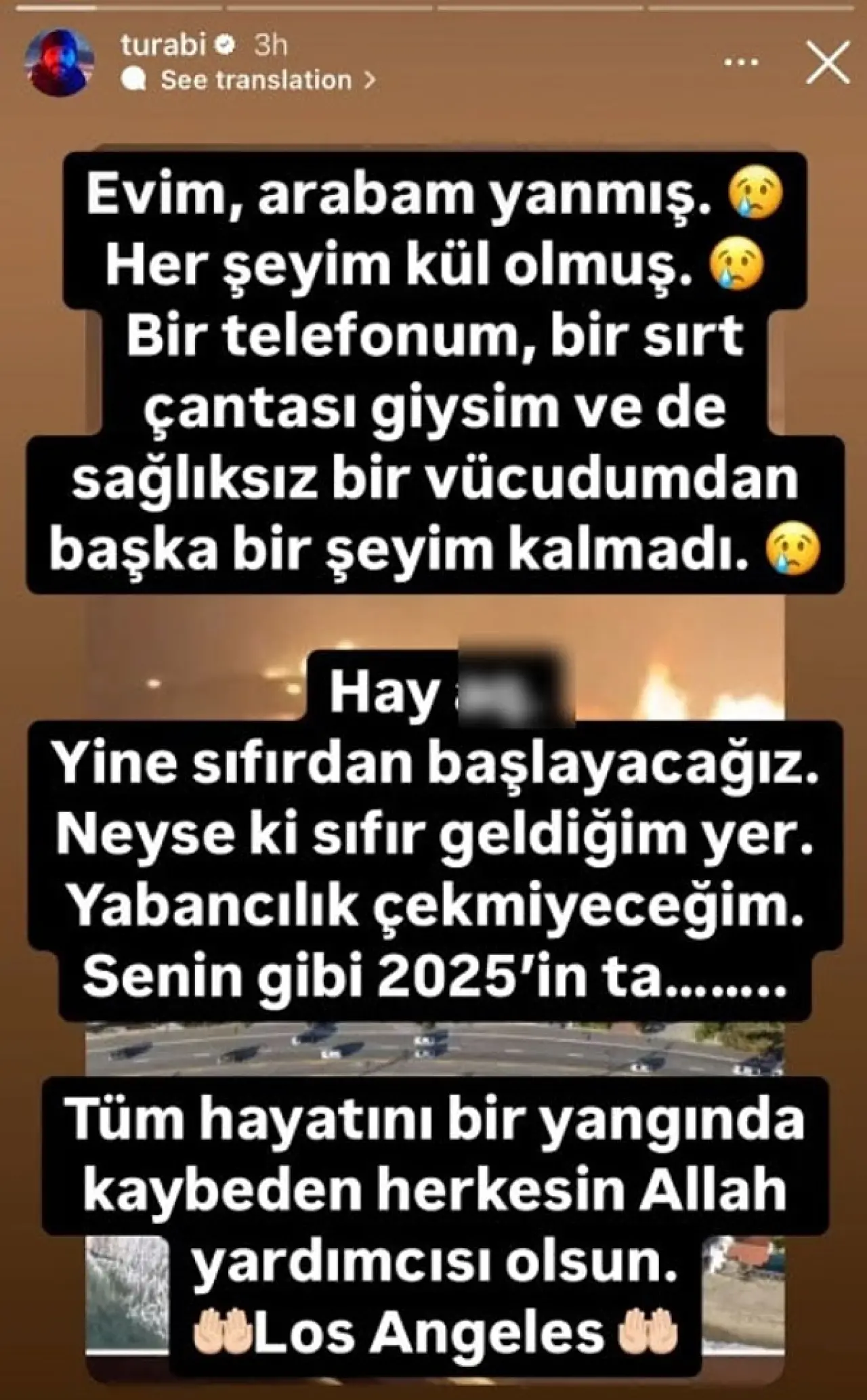 Turabi paylaşımında şunları söyledi: